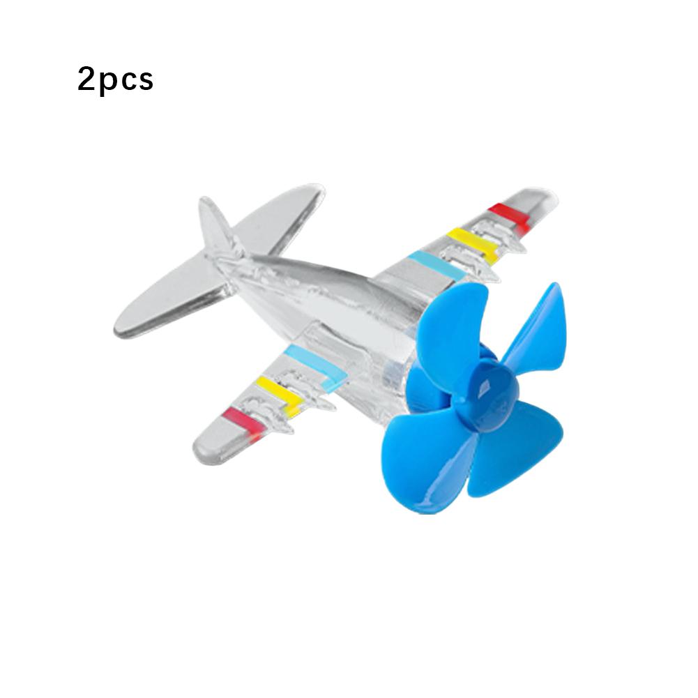 1/2PCS Wind Powered Airplane Car Ornament Colorful LED Lights for Motorcycle Bike Auto Handlebar Spinning Dashboard Accessories