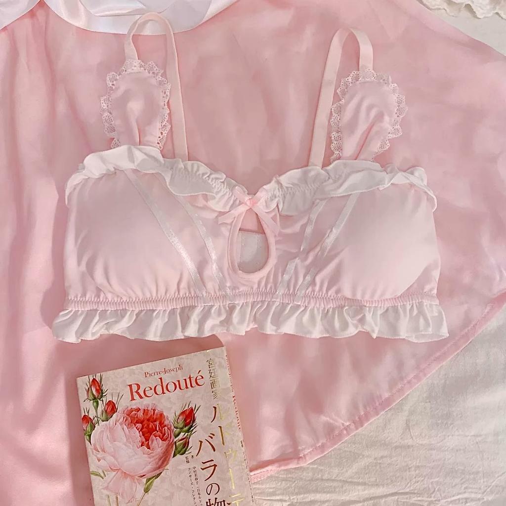 Girls Cute Bras Wireless Underwear Girls Bras Hollow Out Lingerie