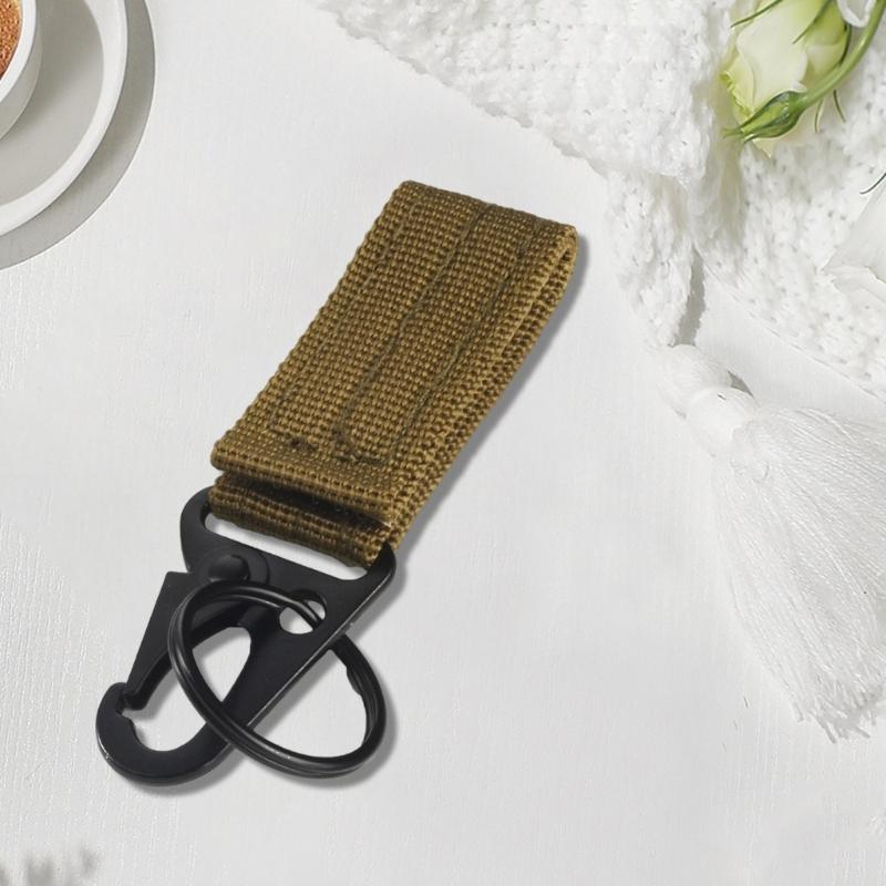 Taktischer Schlüsselhalter Gürtelclip Hängende Karabinerhaken Nylon Gurtband Schnalle Riemenclip für Molle-Gürtel Rucksack Tasche