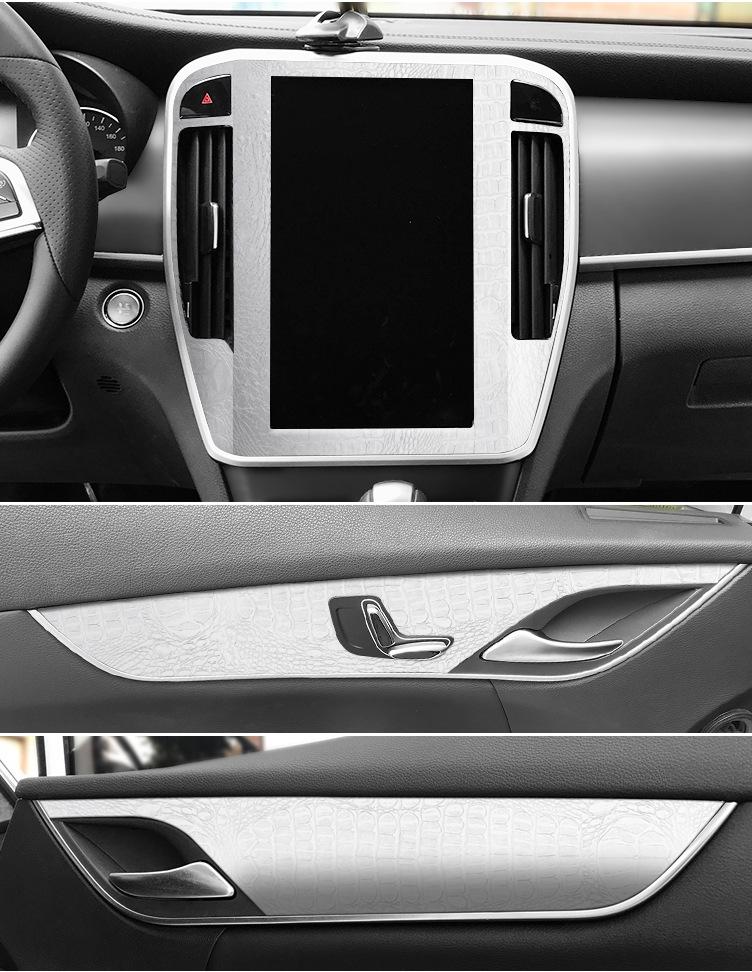 Krokodilmusterfolie für BYD Song MAX Innenraumkonsole & Paneeldekoration, Wildschwarzer Aufkleber