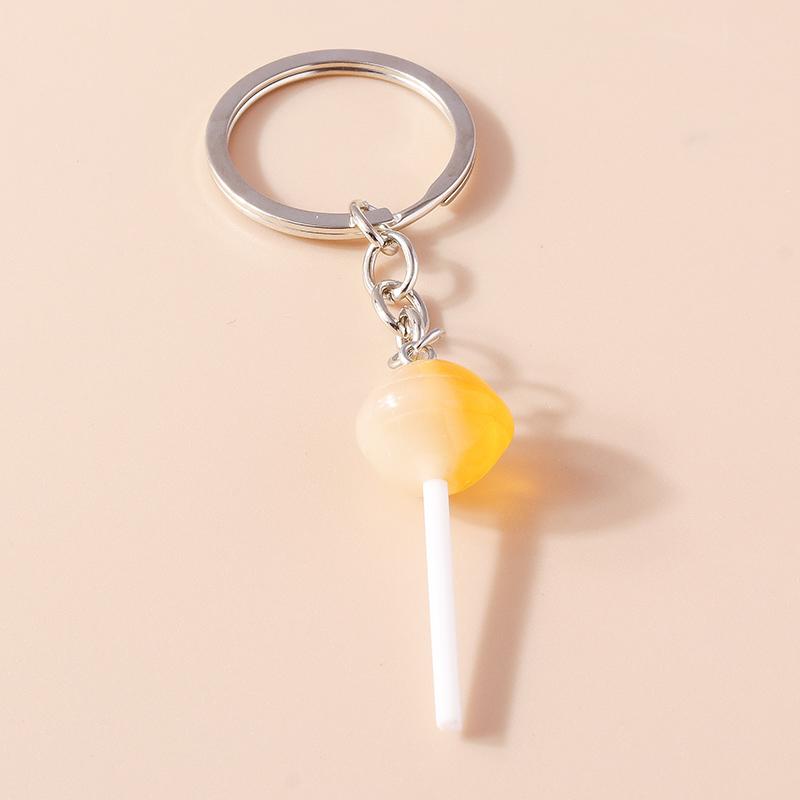 Cute Resin Candy Lollipop Keychain Mini 3D Simulation Food Key Rings for Women Girls Handbag Pendant DIY Kids Jewelry Gifts