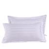 Hotel Quality 100% Cotton 3cm Sateen Stripe Pillowcases - Pure White