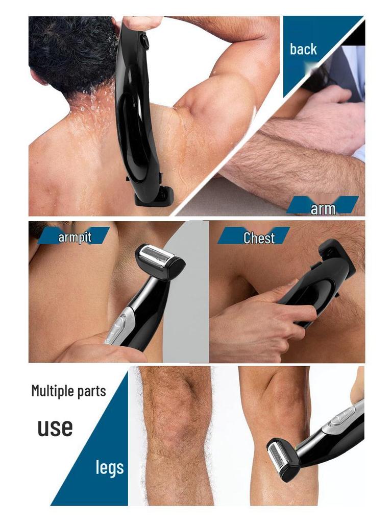2024 USB Rechargeable Electric Back Shaver - Waterproof with Handle