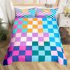 Geometric Abstract Duvet Cover Full King Checkered Bedding Set Aesthetic Checkerboard Plaid Comforter Cover for Boys Girls Teen