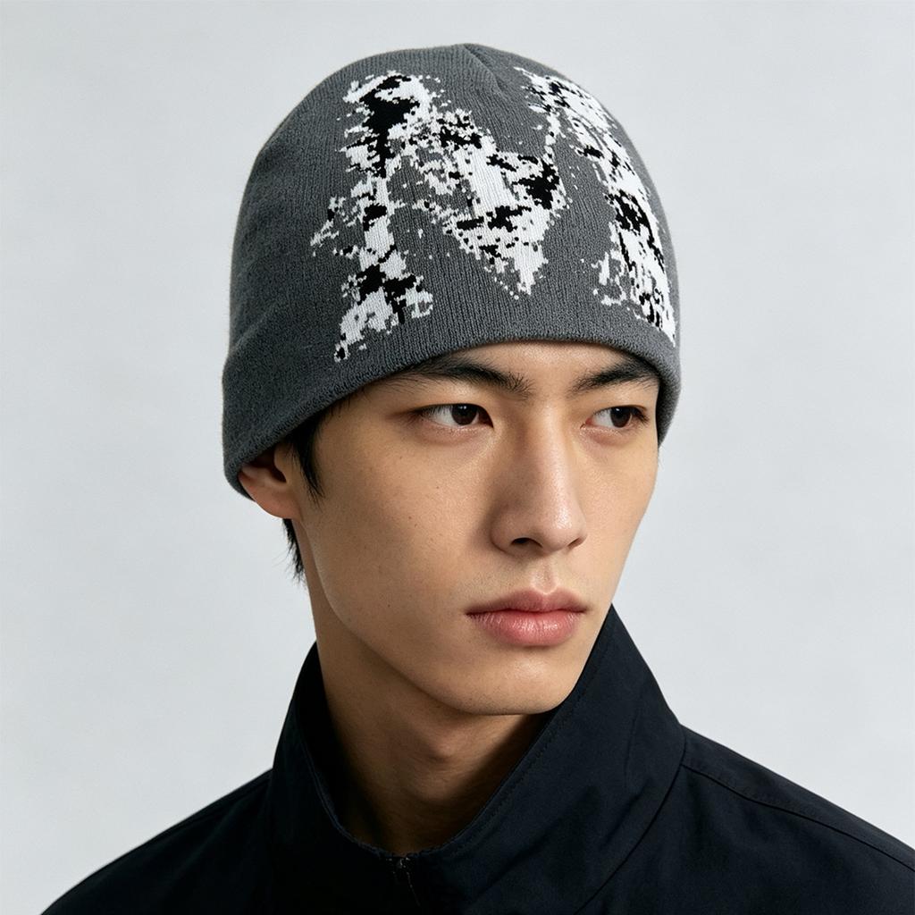 Autumn and Winter European and American Style Jacquard M Letter Knitted Hat Men and Women Warm Retro Street Ins Hip Hop Pullover Hat