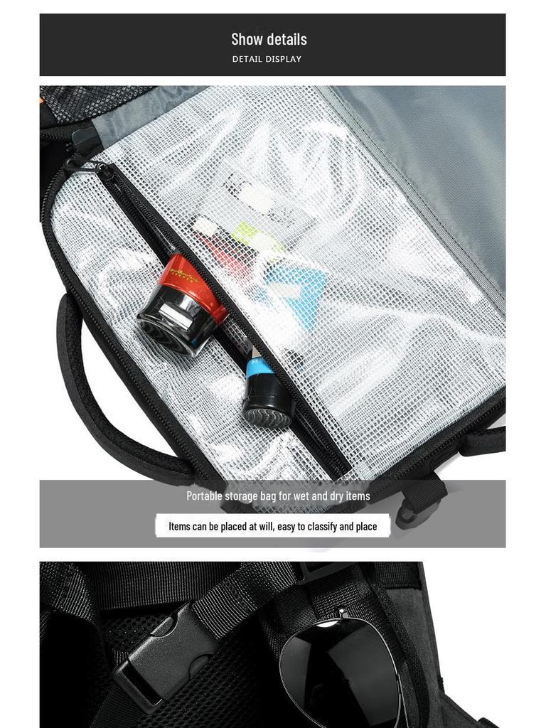 Men's Expandable Waterproof Business Travel Backpack, Large Capacity, Oxford Cloth, for Laptops.