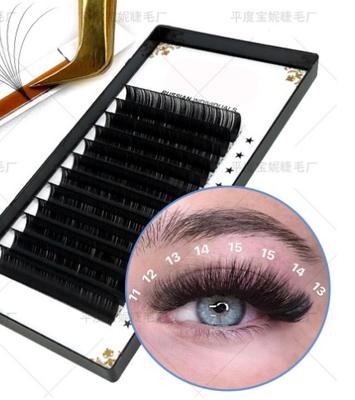 Luxus-Wimpernverlängerung Vegan/7-15mm 3D-Wimpernverlängerung Matt Schwarz Volumen Matt Schwarz /Koreanische PBT-Faser Wimpernverlängerungen