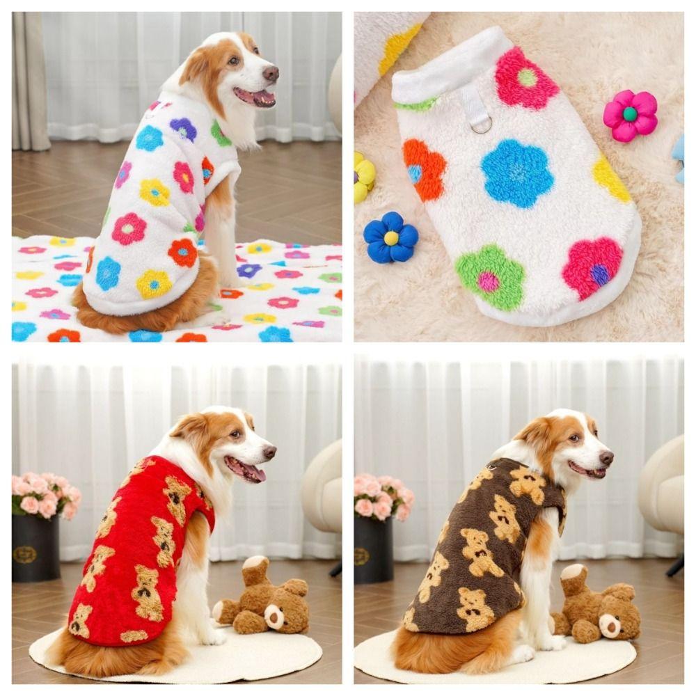 Trendy XS-9XL Winter Puppy Clothes Cute Bear Pattern Dog Sweater Dog Vest Warm Fleece Pet Supplies Vest Pitbull New Year's Gift