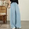 Plus size Vintage high waist casual loose long Women summer jeans denim wide leg Pants