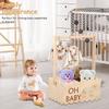 Coș de depozitare din lemn pentru Baby Shower Lădiță pentru Baby Shower cu Mâner Lădiță pentru Depozitarea Jucăriilor pentru Bebeluși Coș Multifuncțional pentru Cadouri pentru Băieți Fete