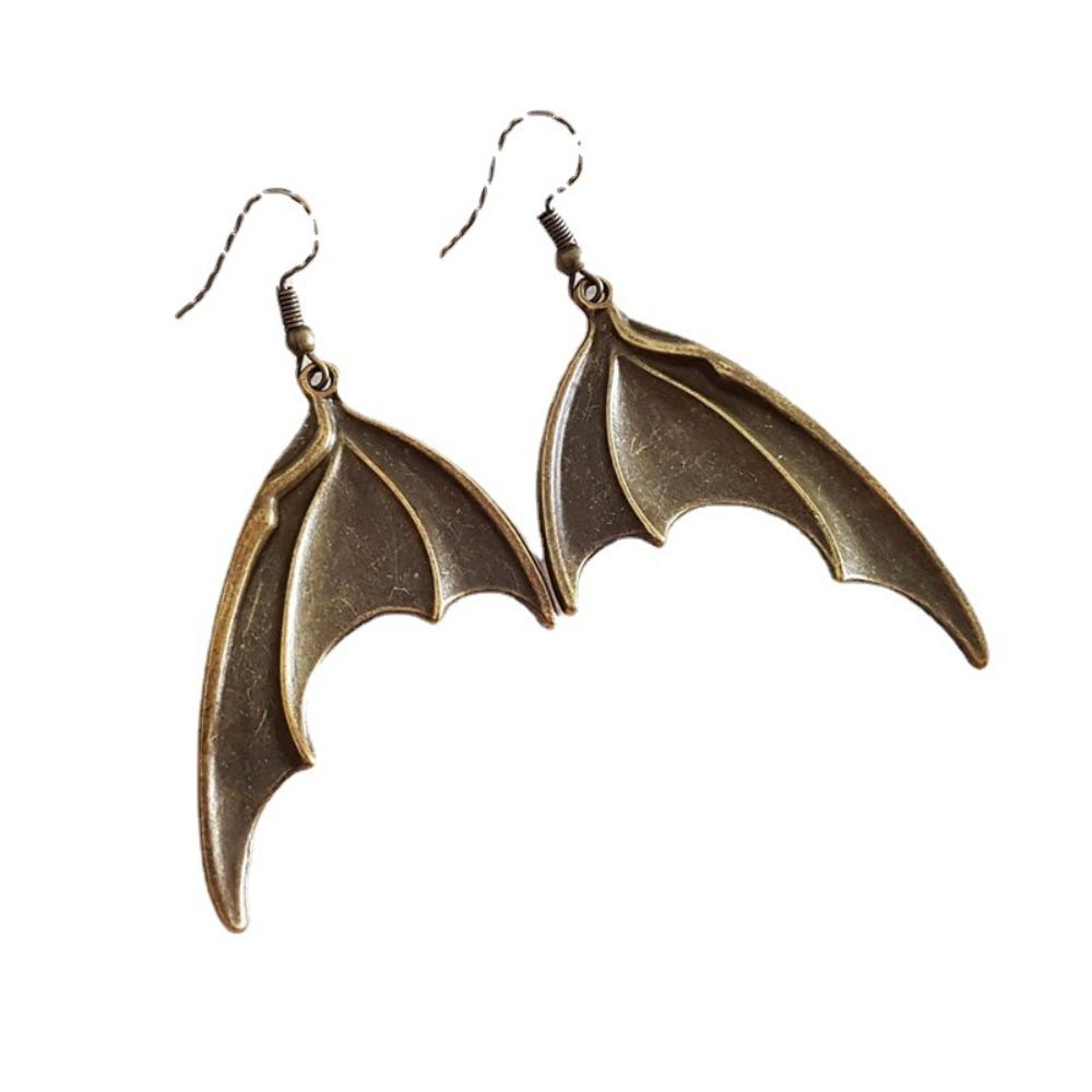 Gothic Punk Large Black Vampire Bat Wings Dangle Earrings for Women Men Hallowmas Party Demon Slayer Personality Jewelry Gifts