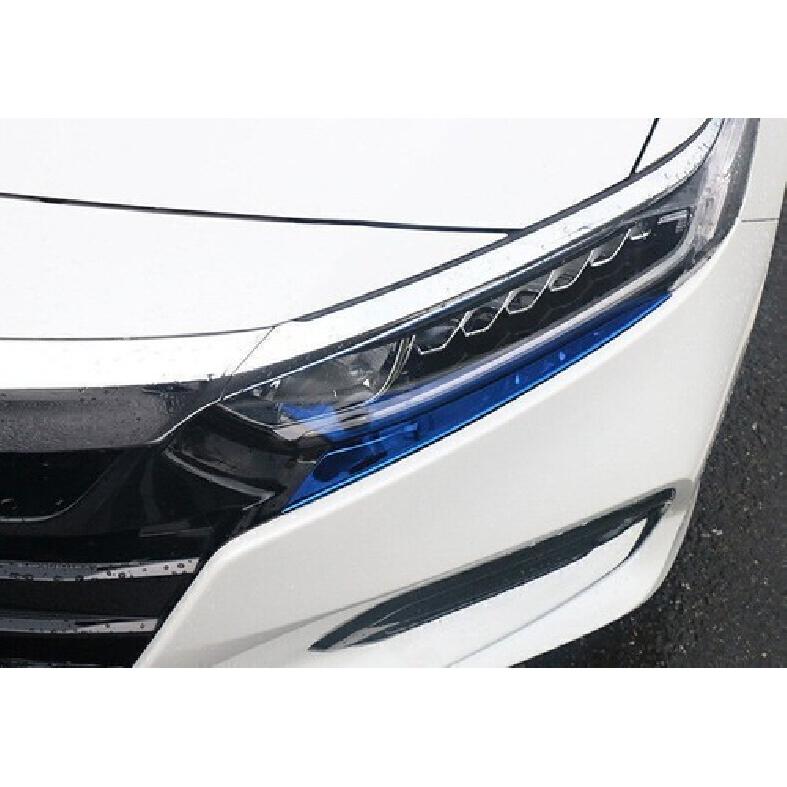 For Honda Accord 2018-2022 Steel Blue Car Exterior Headlight Lamp Strip Trim 2Pc