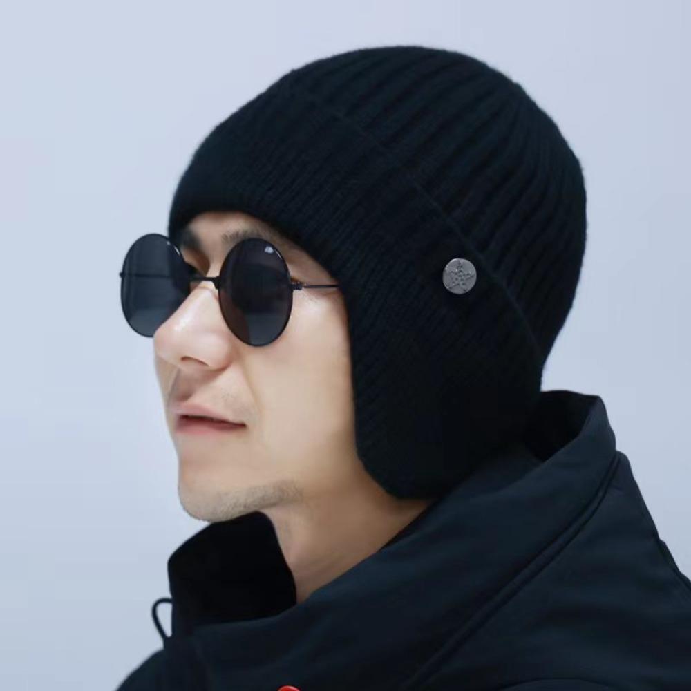 Knitted Skiing Cap Plush Winter Hat 2024 Knitted Hat Winter