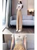 2025 Women's High-End Gray Wide-Leg Suit Pants - Lightweight Spring/Summer