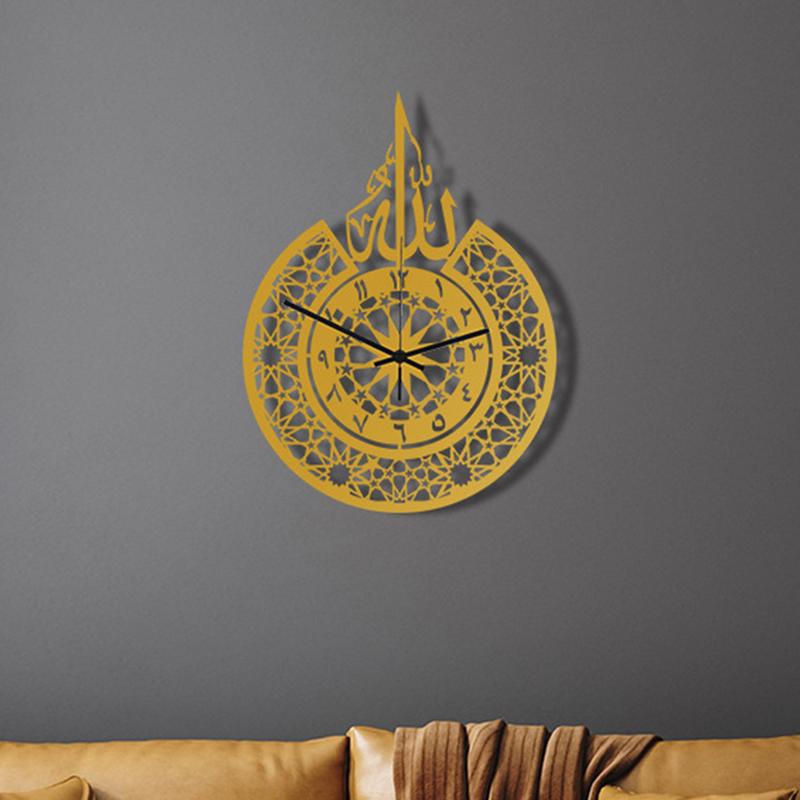 Wall Watch Clock Modern Metal Wall Clock Decor Non Ticking Rustic Stylish Household Ornament For Hall Bedroom Farmhouse Schools