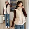 Down cotton short standup collar women's vest 2024 winter new Xiaoxiangfeng vest loose fashion outer vest