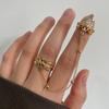 Kenjie Pozłacany Miedziany Zestaw Pierścionków na Paznokcie z Cyrkoniami z Regulacją dla Kobiet - Kolekcja Letnia