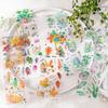 1pack/6pcs Green Plant & Leaf Theme Flat Stickers, DIY Handmade Album Scrapbooking Decorative Paper Supplies