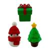 Yousheng 1/2/3/4Pcs 3D Printed Christmas Figurine Santa Snowman Star Topper Xmas Tree Gift Box Statue Holiday Party Decoration Ornament