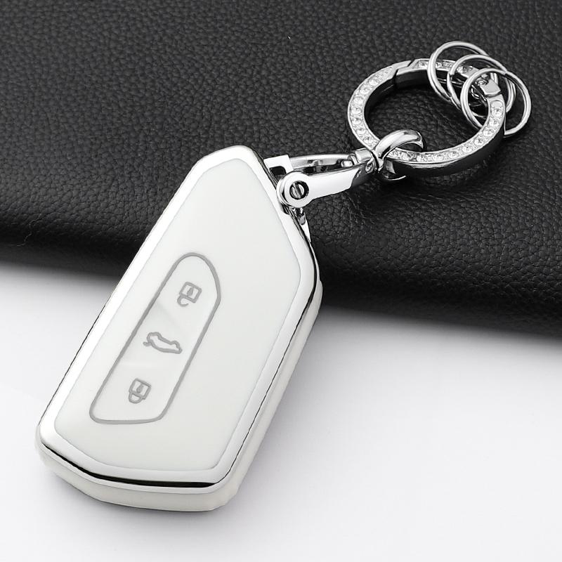Fashion Tpu Car Key Case Cover Shell Fob For Vw Volkswagen Golf 8  Skoda Octavia A8  Seat Leon Mk4 Holder Accessories