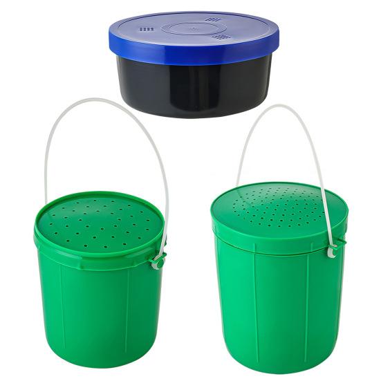Kbelík na rybářské nástrahy s rukojetí Velkokapacitní Přenosný Prodyšný Nádoba na žížaly, červy, larvy, nástrahy Rybářské vybavení