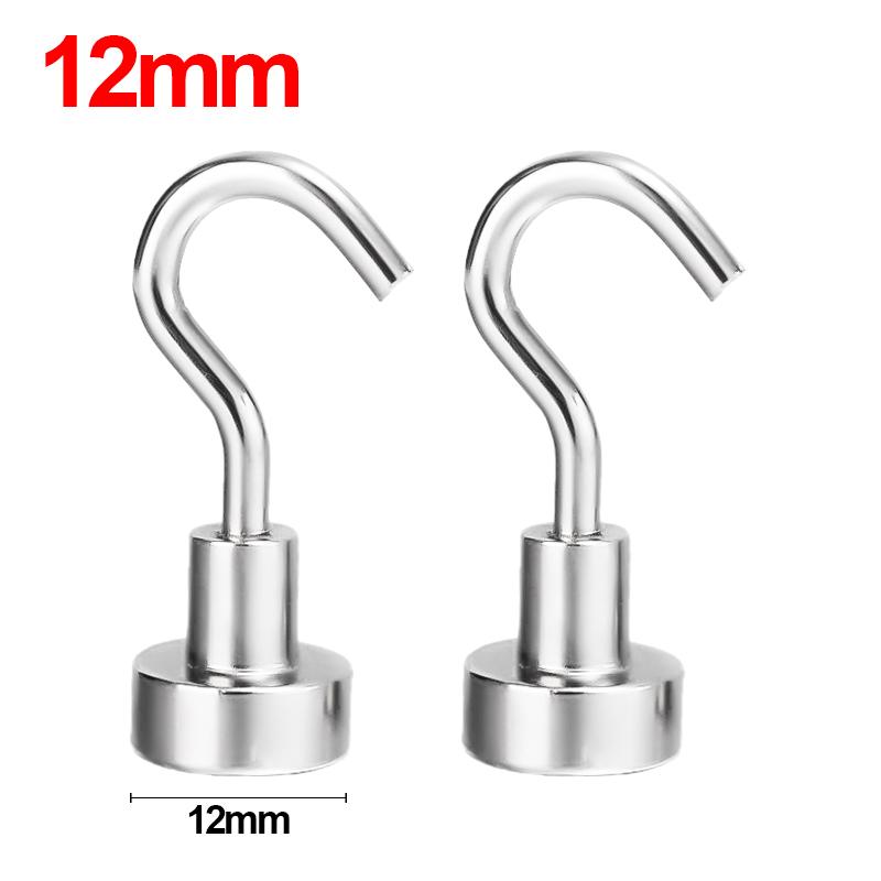 10/1Pcs Wall Strong Magnetic Hooks Multi-Purpose Heavy Duty Neodymium Magnet Hook Kitchen Bathroom Storage Keys Hanging Holder