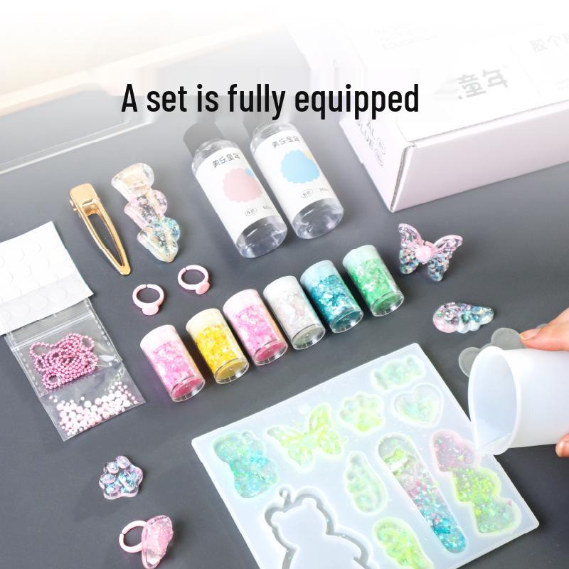 Milo Kinder Kristall Epoxid DIY Kreativset für Mädchen - Form, Creme und Kleber-Set