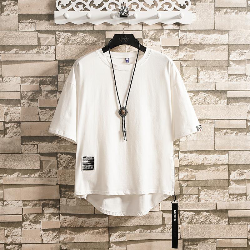 Men O Neck T-shirts Lightweight Plus Size Solid Color Casual Top Streetwear