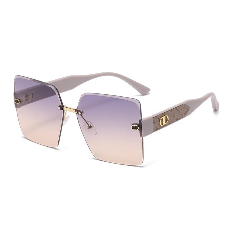 New Women's Frameless Retro Sunglasses - Trendy European and American Fashion, Anti-UV
