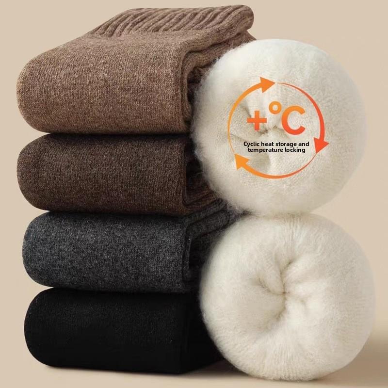 5 Pairs of  Female Autumn and Winter Warm Velvet Thickened Not Bloated Wool Knee Socks