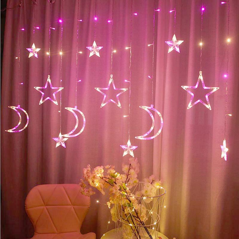 Solar-powered LED Curtain Lights, Waterproof Outdoor Fairy Lights, Ideal for Christmas, Weddings, Parties and Patio Décor, Warm White/multicoloured