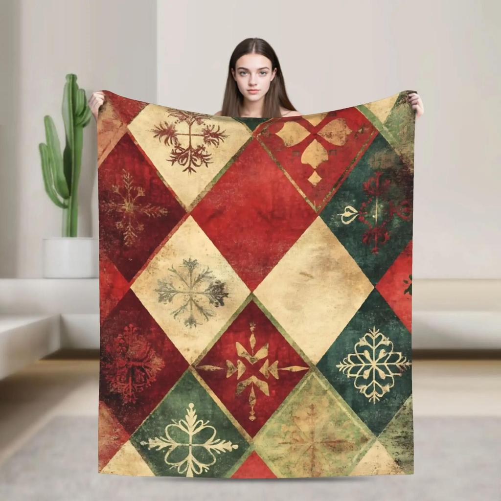 Merry Christmas Blanket  Soft Warm Plush Throw for Home Bed Travel Airplane  Festive Flannel Bedspread Decor
