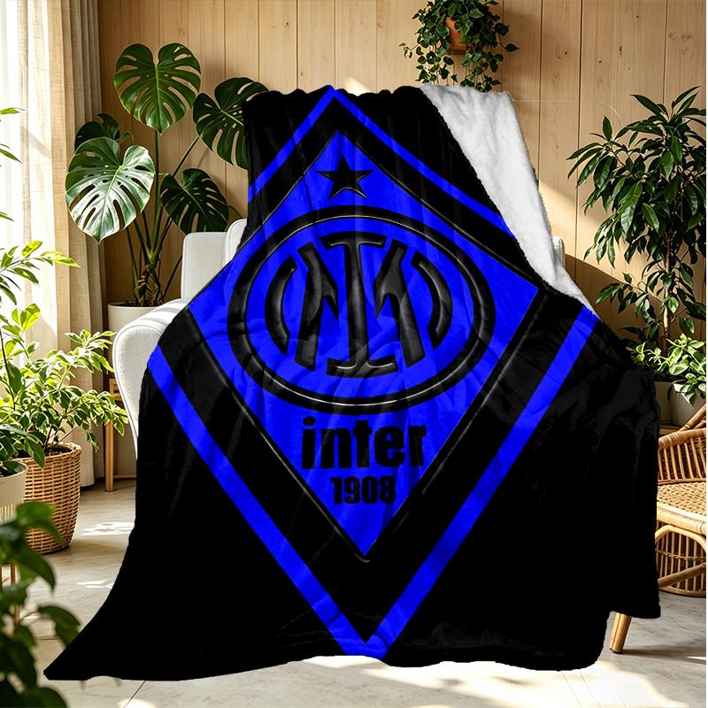 Football Team City FC Pattern Blanket for Home Decoration, Bed, Sofa, Car Travel, Camping, Suitable for All Seasons, Birthday Christmas Gift