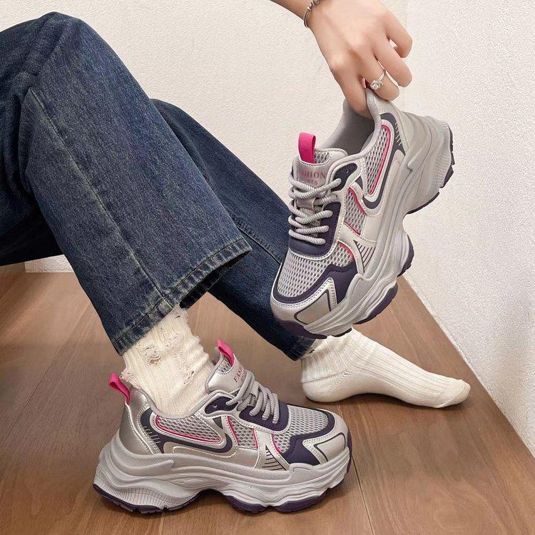 Dad shoes summer new with silver platform heightening casual sneakers