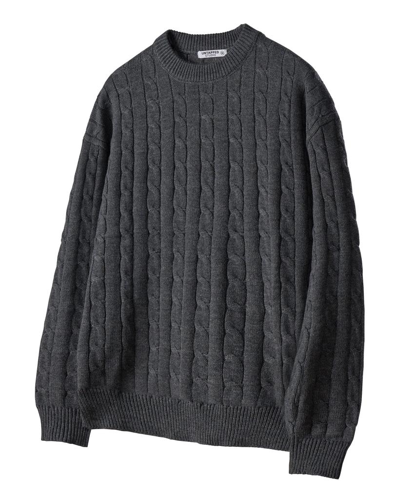 UNTAPPED STUDIO Oversized Cable Round Knit 6 Colors (Type B)