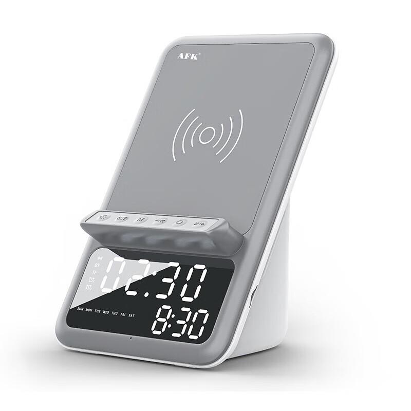 Wireless Charging Bluetooth Speaker with Alarm Clock