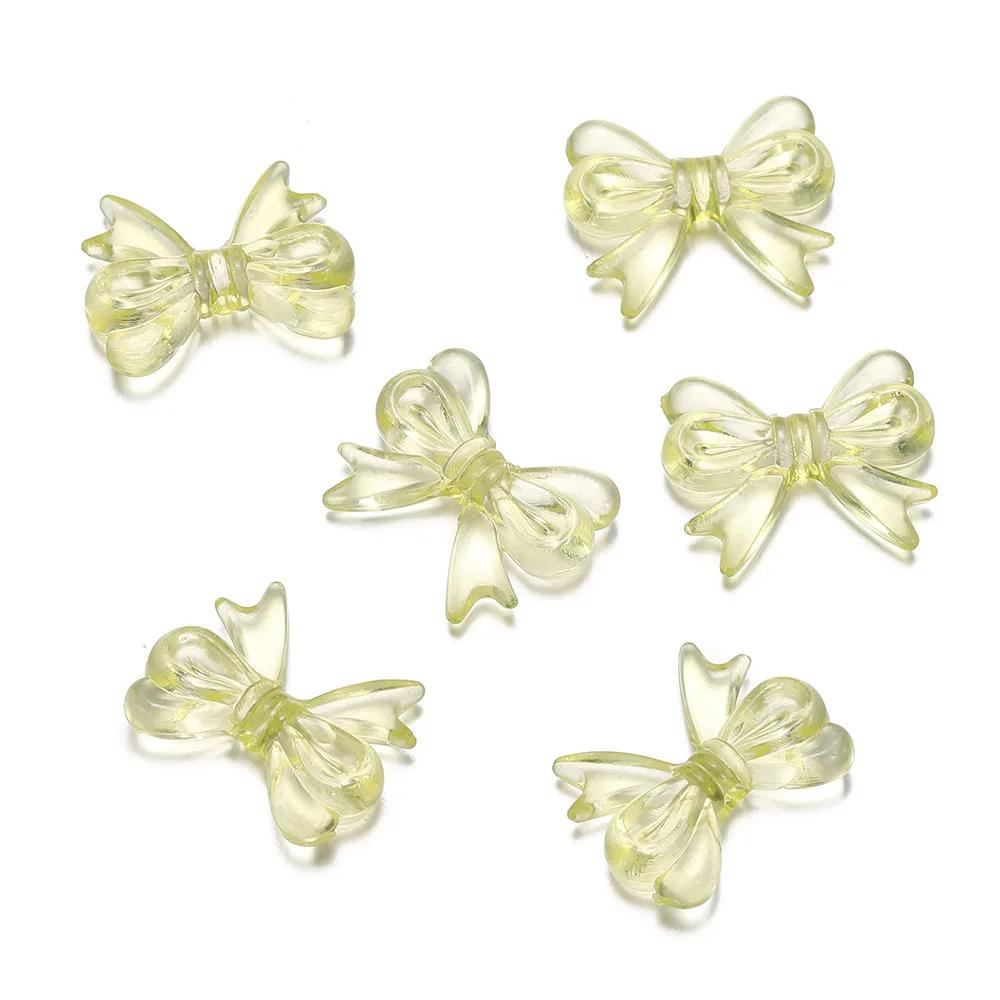 TX14 20Pcs/Lot 14x18mm New Exquisite Bowknot Transparent Spacer Beads DIY Pendants Necklace Bracelet Jewelry Trend Accessories