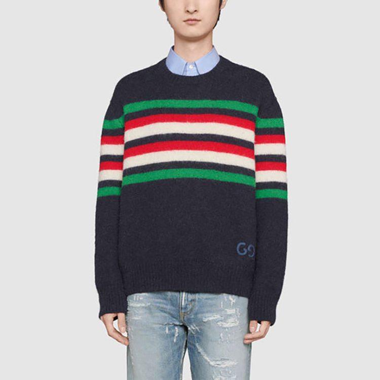 Vorjahres-gestreifter Pullover mit GG-Detail 633614-XKBIP-4804