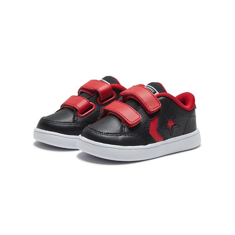 Converse Star Court 2V Hook and loop Low top Toddler Shoes Black Red Infant And Toddler 766485C