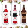 Knitted Santa & Snowman Wine Bottle Covers - Christmas Party Decor