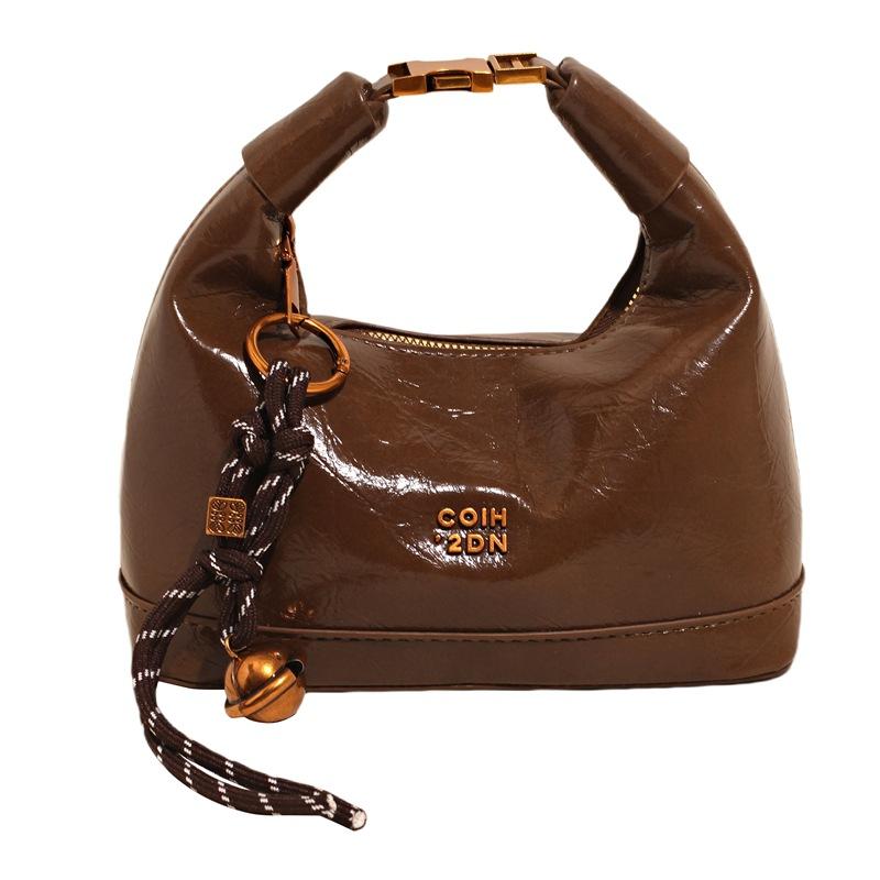 Trend Retro Style Maillard Hand Carrying Dumpling Bag Versatile Foreign Style Commuting Oil Wax Leather Texture Messenger Women's Bag