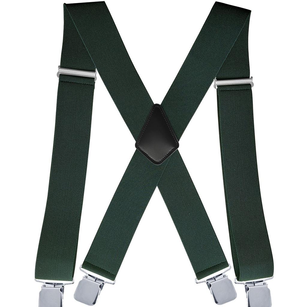 Doucharming Herren 5cm Elastische X-Form Verstellbare Hosenträger mit Metallclips