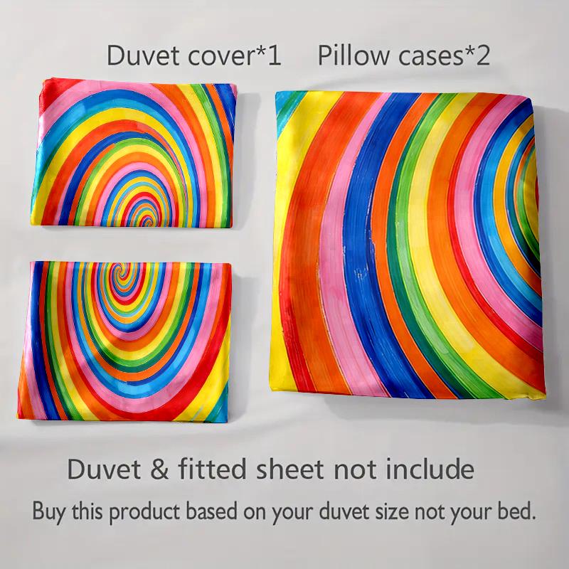 Bunte spiralförmige Wirbel Bettwäsche Bettbezug-Sets Bettbezüge Kissenbezüge Geschenke (1 * Bettbezug 2 * Kissenbezüge, ohne Bettdecke)
