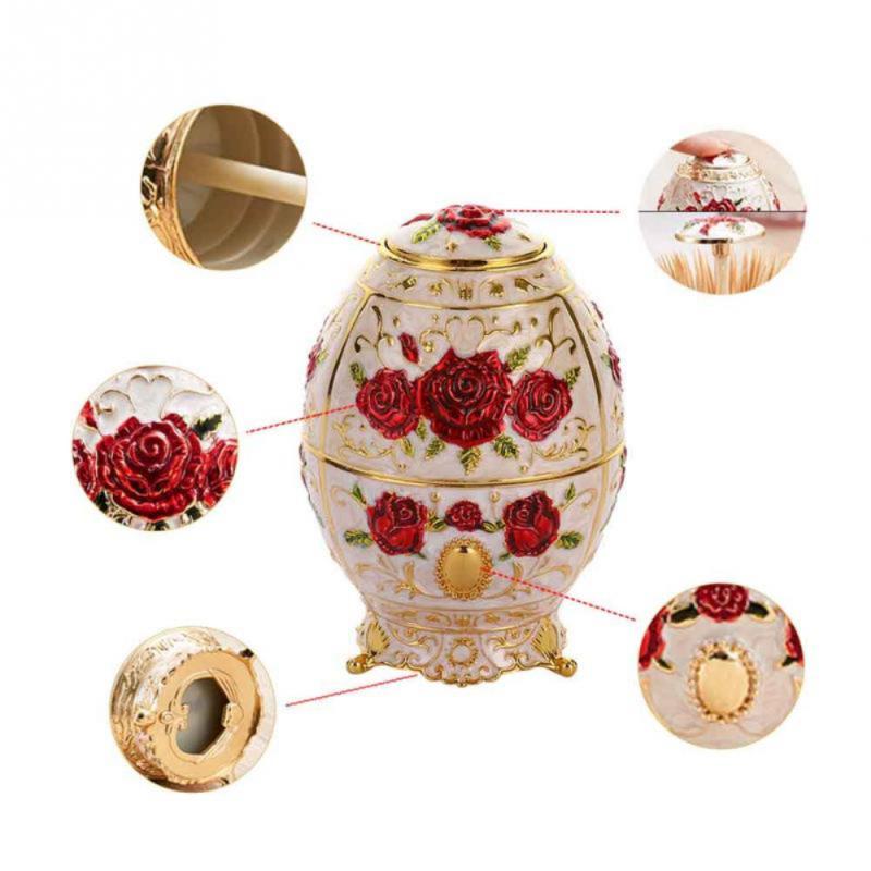 Automatic Up Toothpick Holder Metal Vintage Color Electroplating Egg Shaped Creative Guest Tea Room Restaurant Supplies