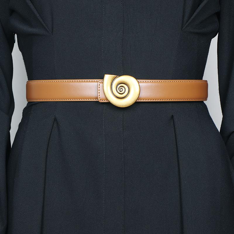 

New Stylish and Simple Women s Waist Belt Genuine Leather Belt 105CM верблюд