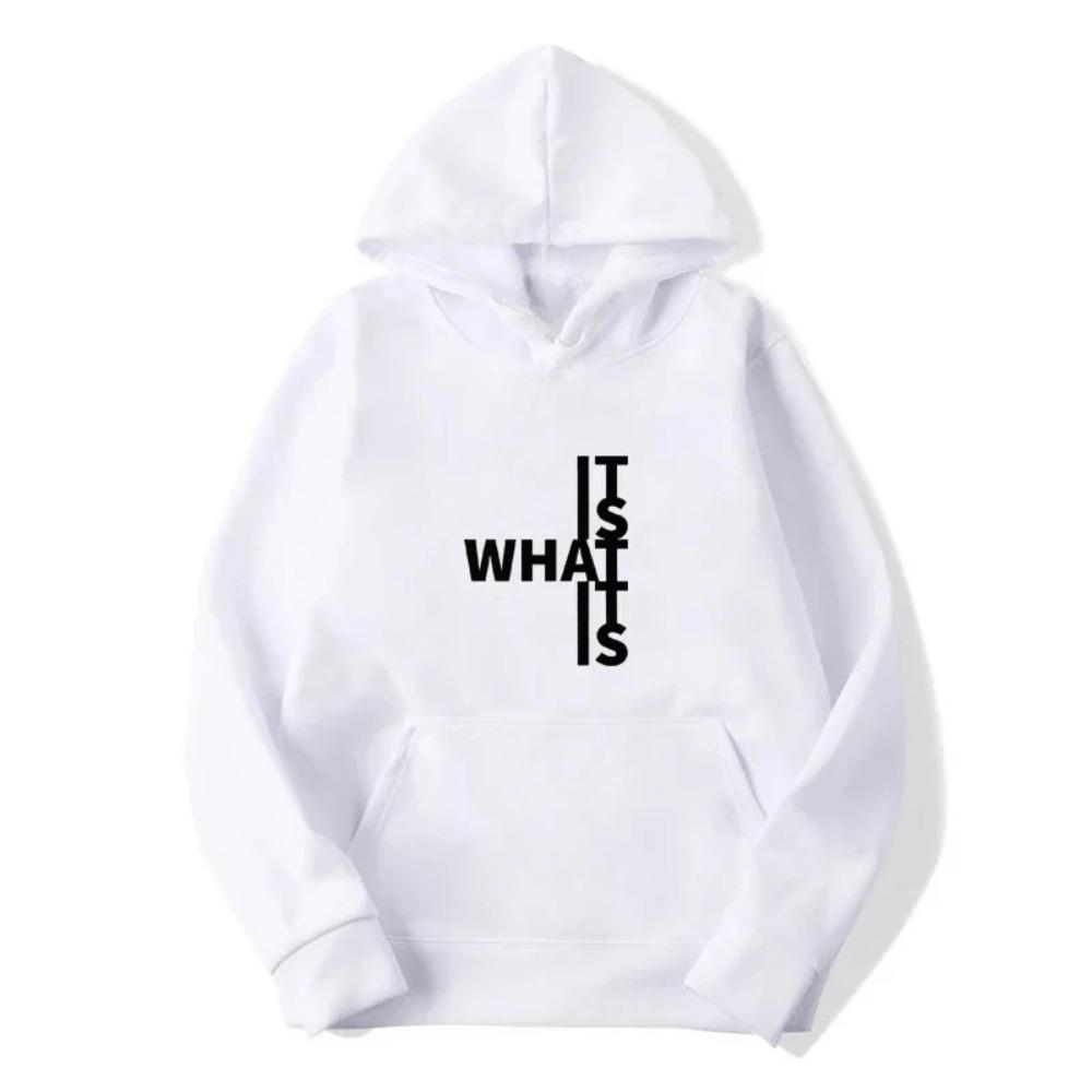 It Is What It Is Printed Long Sleeve Women Hoodie Fashion Letter Print Sweatshirt Men Autumn Pullover Tops