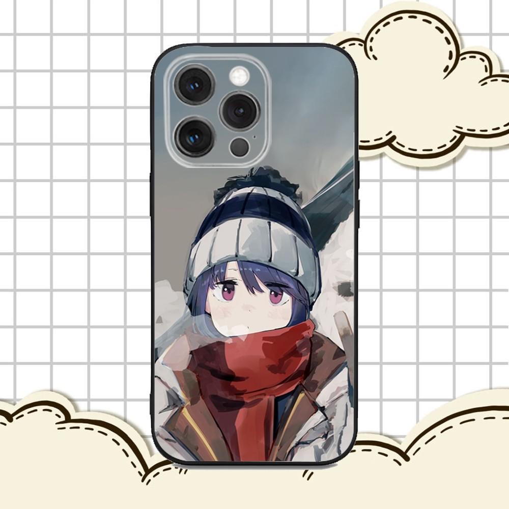 

Y-Yuru C-Camp Anime Phone Case For iPhone 16e,16,15,14,13,12,11,Pro,X,XS,Max,XR,Plus,Mini Soft Black Cover iPhone16pro