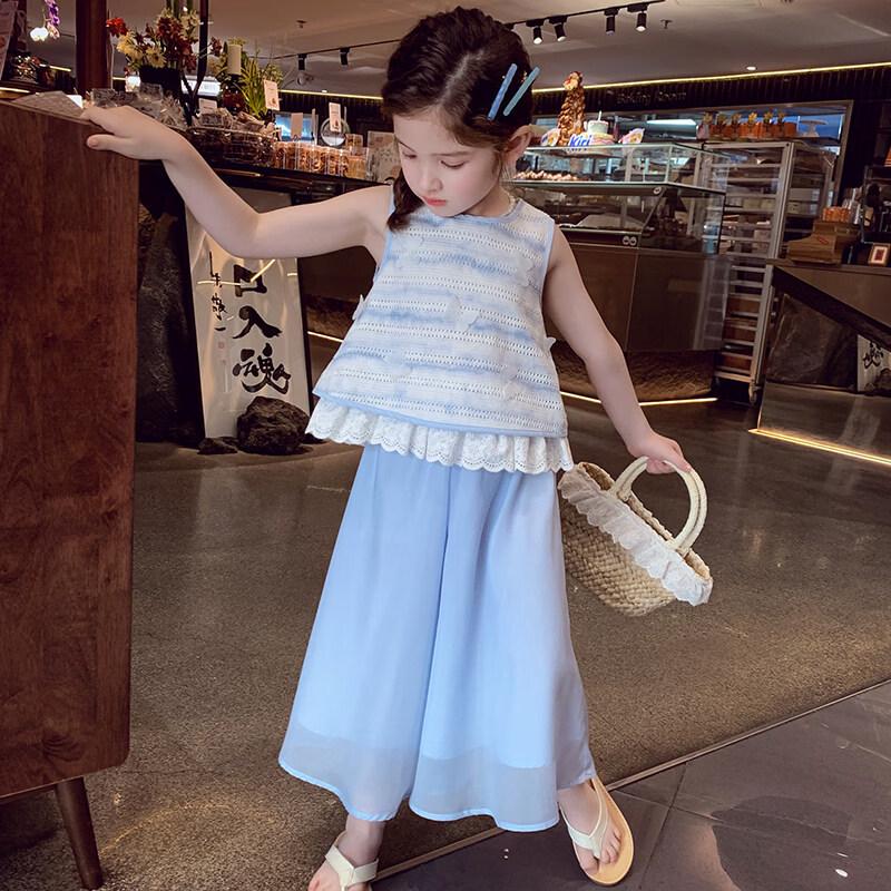 MIMIHELLO Girls  Fashionable Summer Vest Set 150