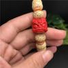 Natürlicher lila und goldener Sandlöwe mit Xing Yue Bodhi Abacus Perlen Zinnober Buddha Perlen Handschnur