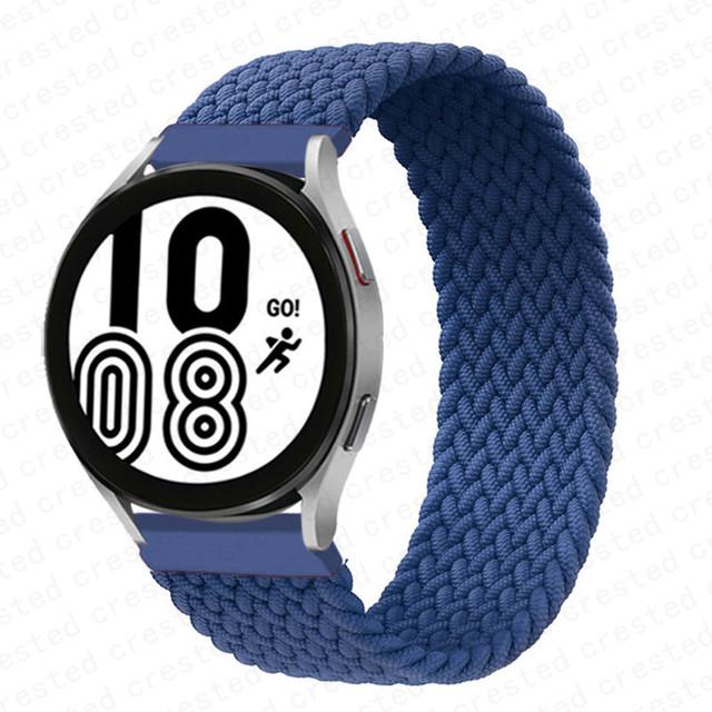 20mm 22mm Band for Samsung Galaxy watch 6 7 4 5 pro active 2 Gear S3 braided solo loop bracelet correa Huawei watch GT 2 3 strap